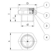 Aluminum and plastic oil level sight window