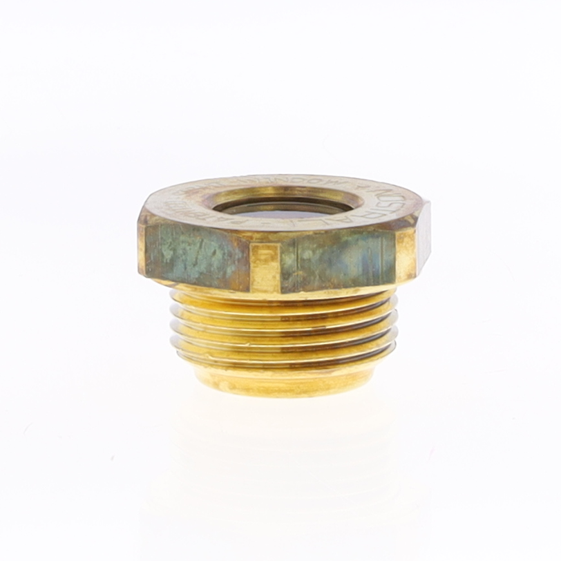 Brass anf glass level sight window for high temperatures G