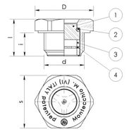 Brass anf glass level sight window for high temperatures