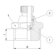 Brass drain cock with hand screw system