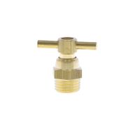 Brass drain cock with lever and hand screw system