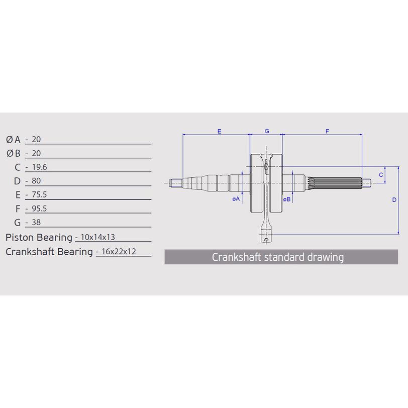 Crankshaft, Pin Ø 10 mm