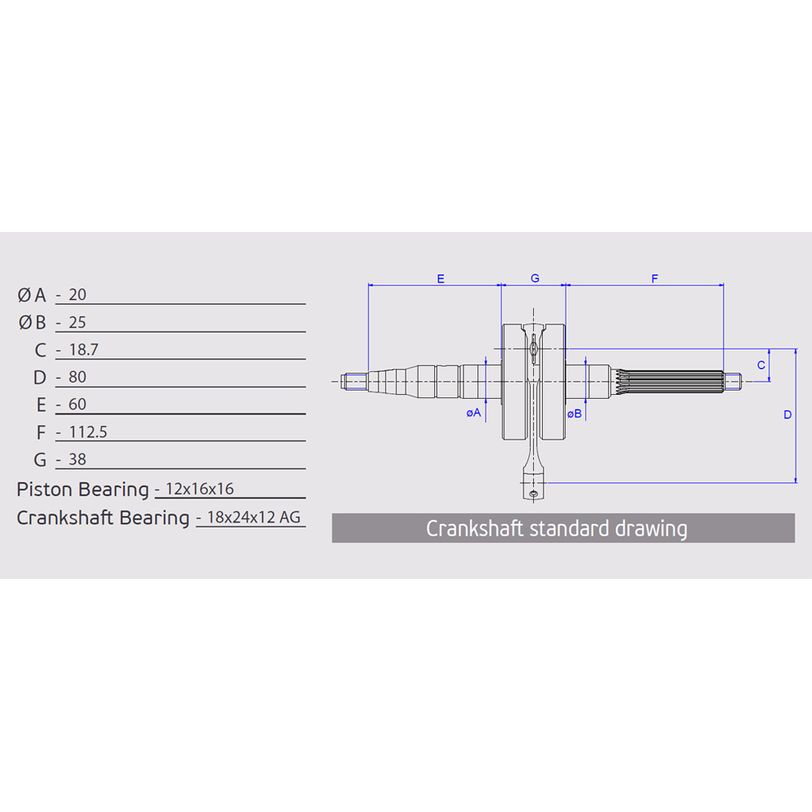 Crankshaft, Pin Ø 12 mm