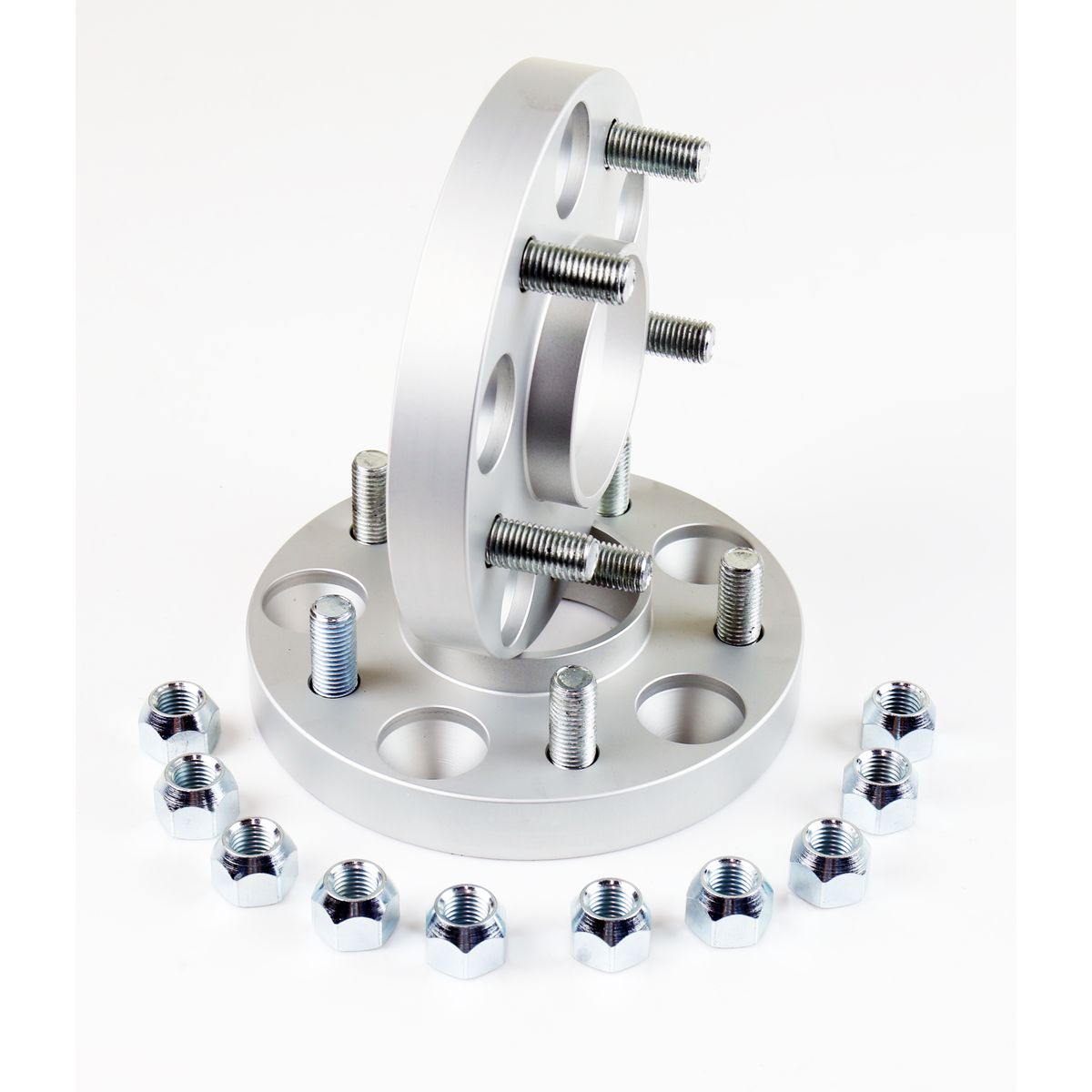 Kit 2 Flange Distanziali 25mm 4x108 + 8 Bulloni M12x1.5 Per Ford Fiesta ST MK7