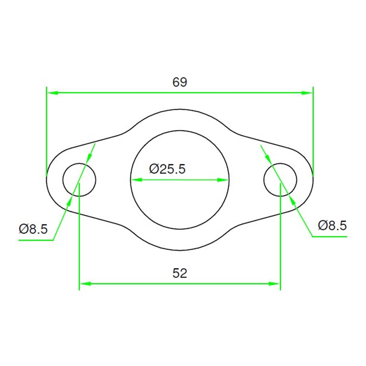 Exhaust Manifold Gasket, Hole Center Distance 52mm Holes D. 8,5mm Athena