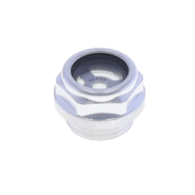 Spia di livello LEVELTECH in alluminio e vetro per alte temperature, a chiave ridotta e poligonata