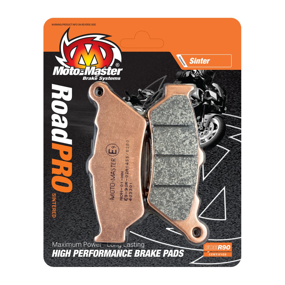 Street bike RoadPRO Brake Pads Sinter Front ideal for Sports, Touring