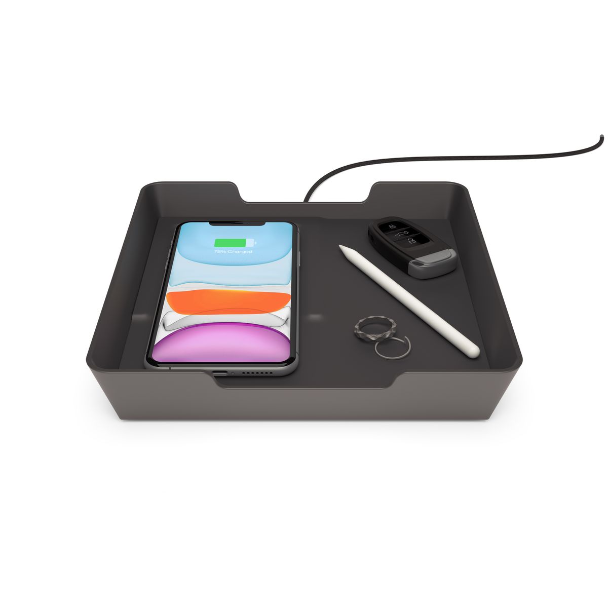 Wireless Charging Valet Tray with 10W Fast Charging and Extra USBA